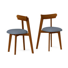 Mid-Century Modern Kitchen Chairs with Rubber Wood Frame and Padded Seat