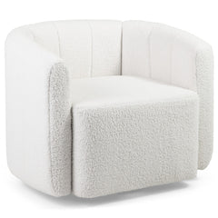Modern Upholstered Sherpa Accent Chair with Curved Backrest and Armrests