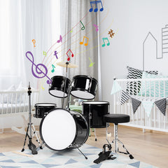 16 Inch 5 Pieces Complete Kids Junior Drum Set Children Beginner Kit