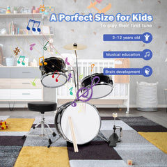5 Pieces Junior Drum Set with 5 Drums