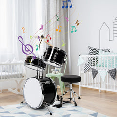 5 Pieces Junior Drum Set with 5 Drums