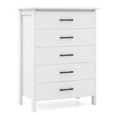 Modern 5-Drawer Multipurpose Chest Dresser with Metal Handles
