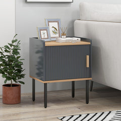 Nightstand End Table with Door Cabinet for Living Room and Bedroom