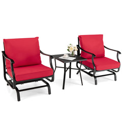 3 Piece Patio Rocking Chair Set with Coffee Table