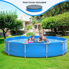 Round Above Ground Swimming Pool With Pool Cover