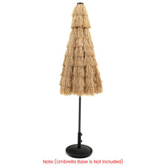 9 Feet Solar Powered Thatched Tiki Patio Umbrella with Led Lights.