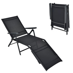 Patio Foldable Chaise Lounge Chair with Backrest and Footrest