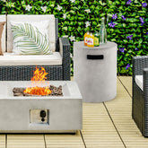 Outdoor Weather Resistant Tank Hideaway Table Fits Standard 20 LBS Propane Gas Tank for Fire Pits