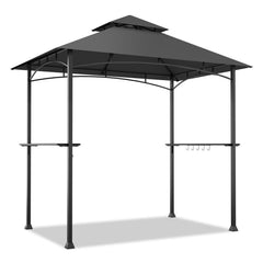 8 x 5 Feet Outdoor Double-Tiered Barbecue Grill Gazebo Canopy Tent BBQ Shelter