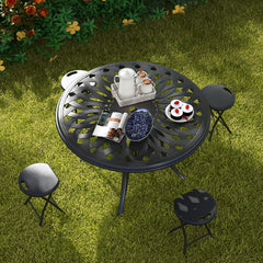 Set of 4 18 Inch Collapsible Round Stools with Handle