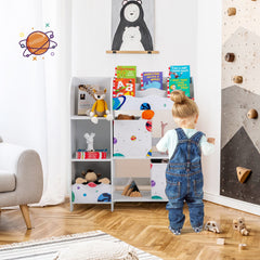 Wooden Storage Cabinet with Storage Bins for Children
