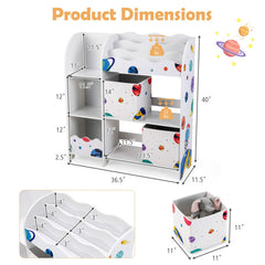 Wooden Storage Cabinet with Storage Bins for Children