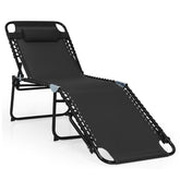 Patio Foldable Recline Lounge Chair with Adjustable Backrest and Footrest