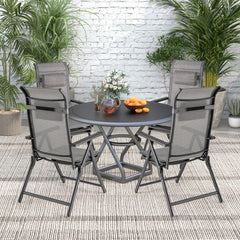 Folding Patio Chairs Set of 2 with 10-Level Adjustable Backrests and Armrests