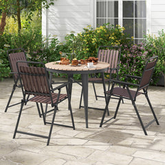 4 pcs Patio Folding Chairs with PP Seat and Back and 400 LBS Heavy-Duty Metal Frame