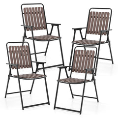 4 pcs Patio Folding Chairs with PP Seat and Back and 400 LBS Heavy-Duty Metal Frame
