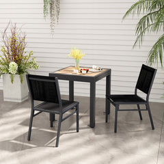 Outdoor Dining Chairs with Breathable Seat and Backrest for Backyard Porch Poolside