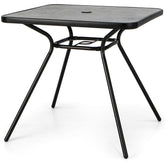 32 x 32 Inch Heavy-Duty Outdoor Dining Table with Umbrella Hole for 4 Persons