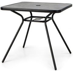 32 x 32 Inch Heavy-Duty Outdoor Dining Table with Umbrella Hole for 4 Persons