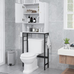 Over The Toilet Storage Cabinet with 2 Doors and Adjustable Shelf