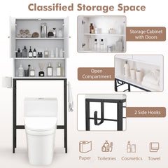Over The Toilet Storage Cabinet with 2 Doors and Adjustable Shelf