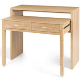 Extendable Computer Desk with Pull Out Secondary Desk
