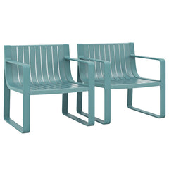 Patio Chairs Set of 2 with Curved Backrests and Seats