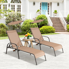 Patio Heavy-Duty 5-Level Adjustable Chaise Lounge Chair