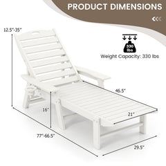 Patio Chaise Lounge Chair with 4 Position Backrest