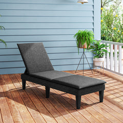 Patio Lounge Chair 3-Position Adjustable Backrest and Cushion