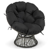 PE Wicker Papasan Chair with Thick and Removable Cushion
