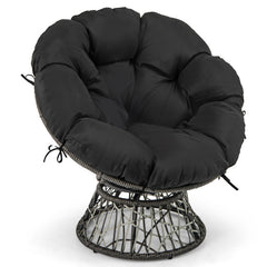 PE Wicker Papasan Chair with Thick and Removable Cushion