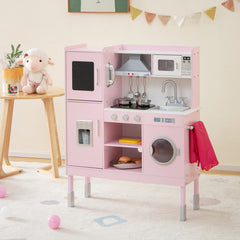 Pretend Play Kitchen with 16 Pieces Accessories for Kids