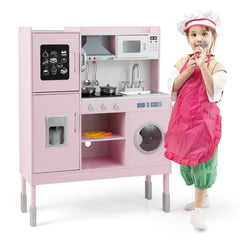 Pretend Play Kitchen with 16 Pieces Accessories for Kids