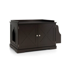 Large Wooden Cat Litter Box Enclosure with the Storage Rack