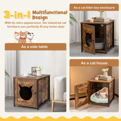 Cat Litter Box Enclosure with Door and Ventilated Hole