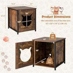Cat Litter Box Enclosure with Door and Ventilated Hole