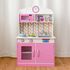 Kid's Wooden Pretend Cooking Play Kitchen Set