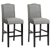 Set of 2 Bar Height Dining Side Barstools with Thick Cushion