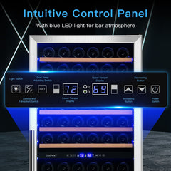 154-Bottle Freestanding Wine Cooler Refrigerator Dual Zone Wine Cellar with Dual Temperature Control