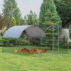 6.2 Feet/12.5 Feet/19 Feet Large Metal Chicken Coop Outdoor Galvanized Dome Cage with Cover