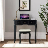 5 Drawers Vanity Table Stool Set with 12-LED Bulbs