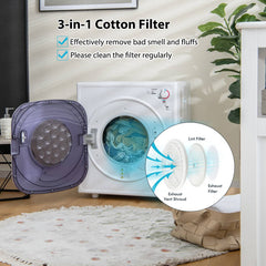 1500W Compact Laundry Dryer with Touch Panel