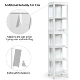 5-Tier Multifunctional Bathroom Floor Cabine Storage with 2 Drawers