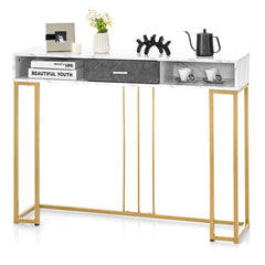 48 Inch 2-Tier Console Table with Drawer