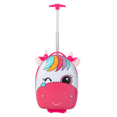 16 Inch Kids Rolling Luggage with 2 Flashing Wheels and Telescoping Handle