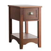 Contemporary Chairside End Table with Drawer and Open Shelf