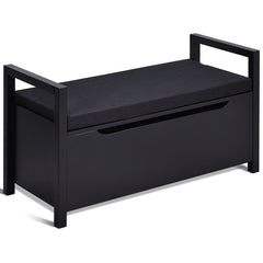 34.5 x 15.5 x 19.5 Inch Shoe Storage Bench with Cushion Seat