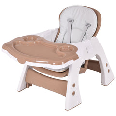 3-in-1 Infant Table and Chair Set Baby High Chair In Beige