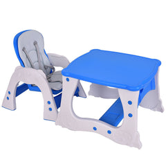 3-in-1 Infant Table and Chair Set Baby High Chair In Blue